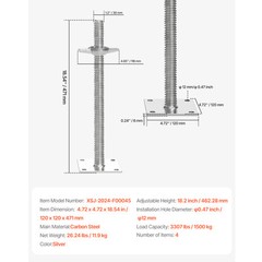 4-Pack Adjustable Leveling Jacks Solid Screw for Baker-Style Scaffolding