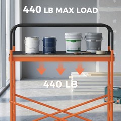 Scaffolding Work Platform, Rolling Scaffolding with Wheels, Orange