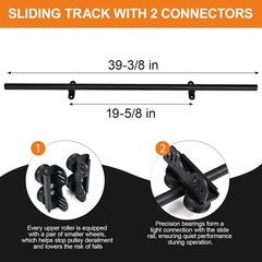 9.9FT Retractable Rolling Library Ladder Hardware Kit Silent Rolling Ladder